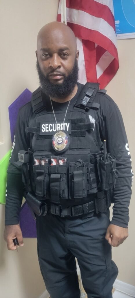A security officer who is armed